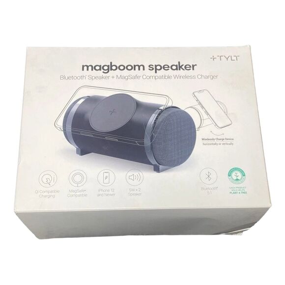 TYLT MagBoom 10W Wireless Charger Bluetooth Speaker MagSafe iPhone Black NEW - Picture 3 of 6